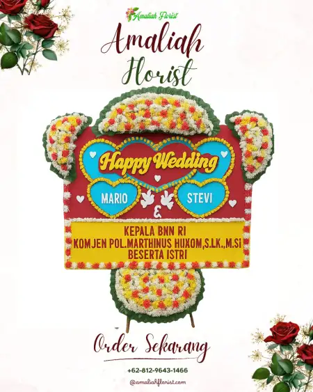 Papan Bunga Pernikahan Sewukan